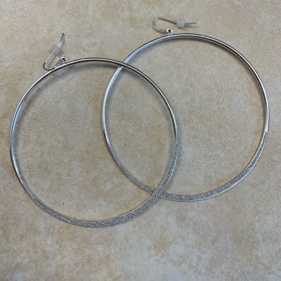 Sparkly Large Hoop Earrings - Picture 1 of 1